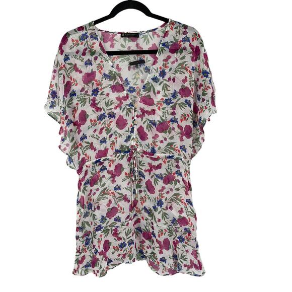 VIX Paula Hermanny kaftan Clover callie floral print chiffon X-Small XS - Picture 2 of 5